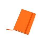 Bloc-notes orange avec couverture rigide et élastique 9 x 14 cm - 100x pages vierges - cahiers
