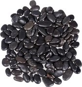 Decoratie/hobby stenen/kiezelstenen zwart 350 gram - 0,8 a 1,2 cm