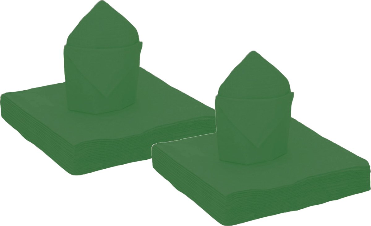 Santex feest servetten - 80x stuks - donkergroen - 40 x 40 cm - papier