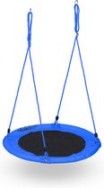 Relaxdays balançoire nid rond 90 cm - balançoire de jardin - balançoire pour enfants - balançoire nid d'oiseau - bleu