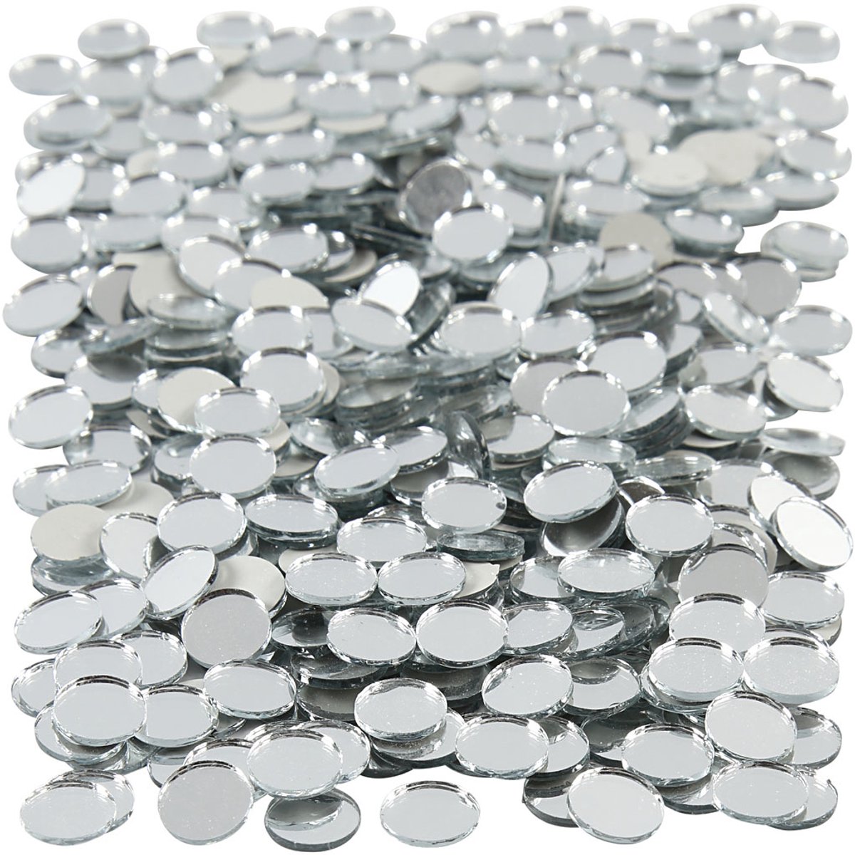 Spiegel mozaiek tegels, ronde, d 10 mm, dikte 2 mm, 500 stuk/ 1 doos