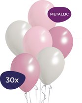 Babyshower Versiering - Geboorte Versiering Meisje - Gender Reveal Versiering - Helium Ballonnen - 30 stuks