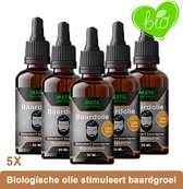 Natuurlijke Baard Olie 5x 30ml | 100% Puur & Onbewerkt EU Bio keurmerk | Baardolie | Optimaal baardgroei | Arganolie | | Argan olie | Marokko