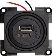 Presto Contactdoos 2x USB A/C Lader 12V Inbouw S-10.000 Zwart