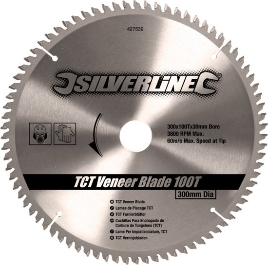 Silverline TCT fineer cirkelzaagblad, 100 300 x 30 - 25, en 16 mm ringen | bol.com