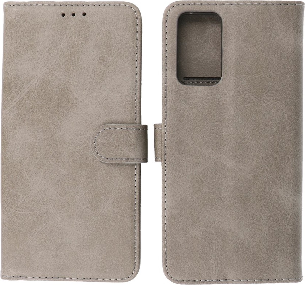 Oppo A96 Hoesje Book Case Portemonnee Telefoonhoesje - Grijs