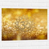 Muursticker - Hindoe Symbool Versierd door Gouden Details - 80x60 cm Foto op Muursticker