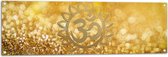 Tuinposter – Hindoe Symbool Versierd door Gouden Details - 120x40 cm Foto op Tuinposter (wanddecoratie voor buiten en binnen)