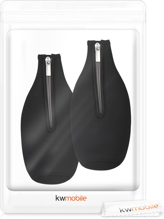 kwmobile 2 Flessenkoeler compatibel met 330-500ml fles - Voor bier en andere koude drankjes - Van geïsoleerd neopreen - Hoes voor fles in zwart. van kwmobile — afbeelding 4