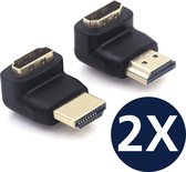 Techvavo® Set van 2 - Haakse HDMI Adapter - 1x 270° Gehoekt en 1x 90° Gehoekt - HDMI-Connector - HDMI Female
