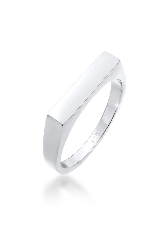 Elli Ring Femme Seal Angular Geo Design Basis en Argent Sterling 925