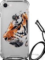 Anti Shock Bumper Case iPhone SE 2022 | 2020 | 8 | 7 Smartphone hoesje met doorzichtige rand Tiger