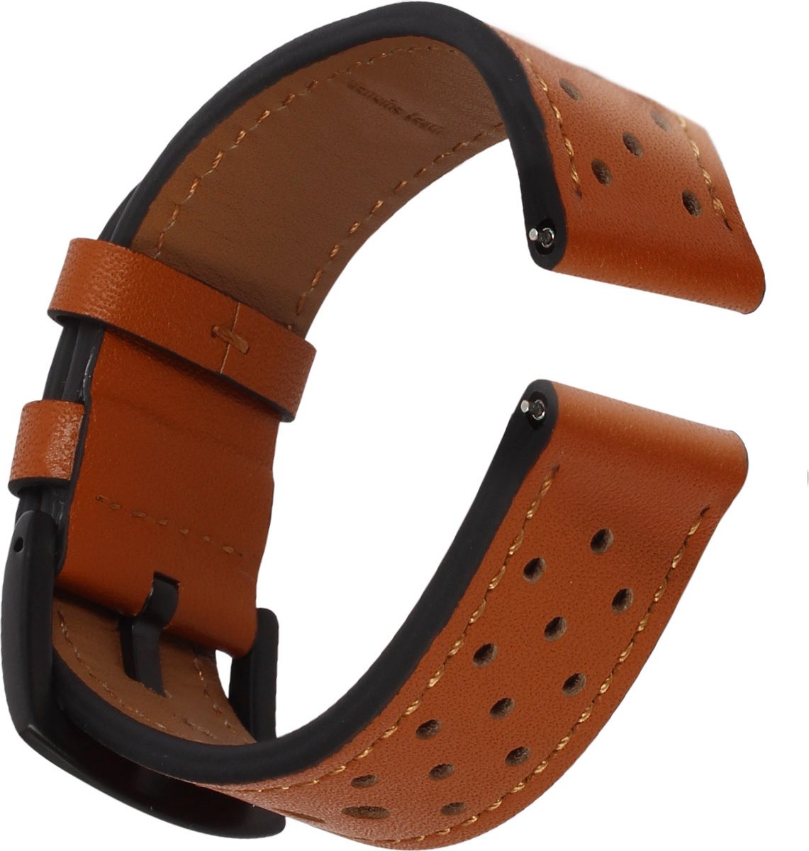 Band Geschikt voor Universele Galaxy Watch Leer aspect Ardillon gesp – Bruin