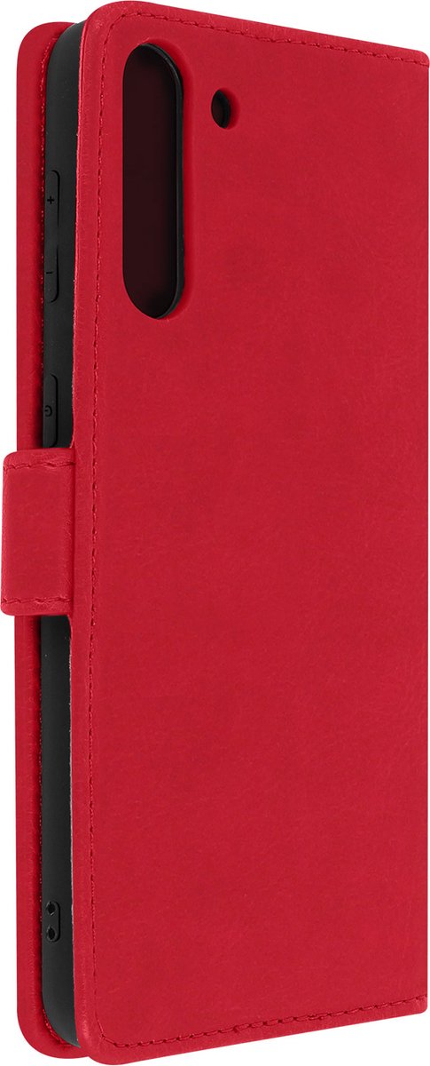 Geschikt voor Samsung Galaxy S21 Bookcover Video Support Functie rood