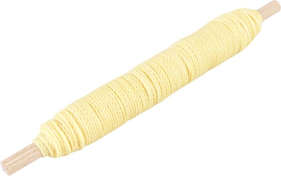 Macrame Koord - Waxed Polyester Cord - ZACHT GEEL / SOFT YELLOW - Klos 2800 cm - 1mm dik