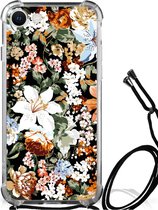 Case geschikt voor iPhone SE 2022 | 2020 | 8 | 7 Dark Flowers