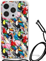 Anti-shock Hoesje met foto Geschikt voor iPhone 14 Pro Telefoon Hoesje met doorzichtige rand Birds
