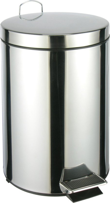 RVS pedaalemmer/vuilnisbak 40 cm 12 liter - Afvalemmers  badkamer/toilet/keuken | bol.com
