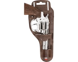 Gonher Cowboy speelgoed revolver - 8 schots - metaal - plaffertjes pistool - verkleed geweer - plaffertjespistolen