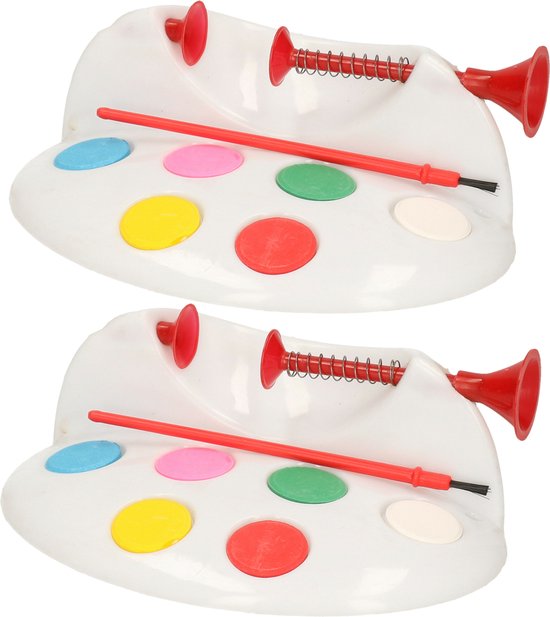 2x Paaseieren schildersetje 6 kleuren - Pasen verfmolen - Eierverfmolen - Paaseitjes beschilderen