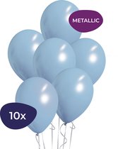 Blauwe Ballonnen - Metallic Ballonnen - Helium Ballonnen - Geboorte Versiering Jongen - 10 stuks