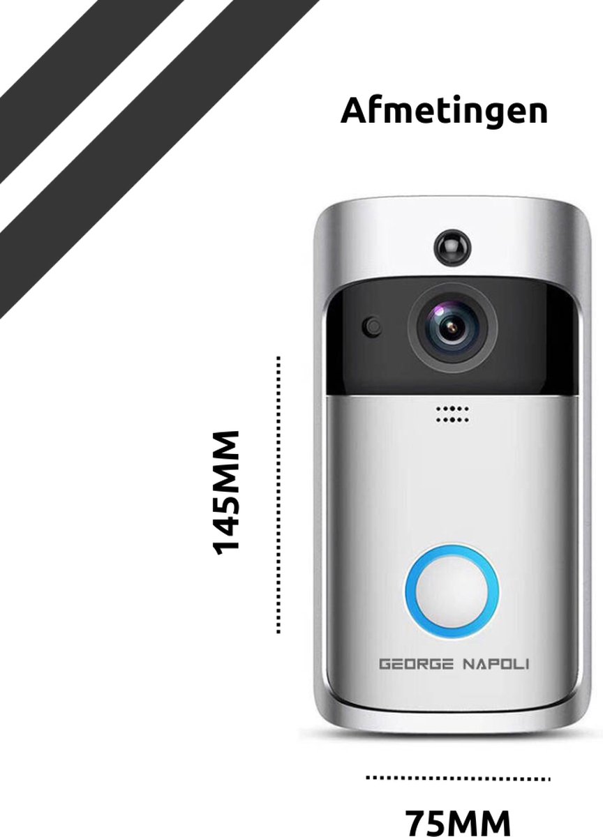 George Napoli Video Doorbell HD - Sonnette sans fil - Sonnette