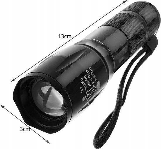 Lampe torche multifonctionnelle zoom avec visée laser