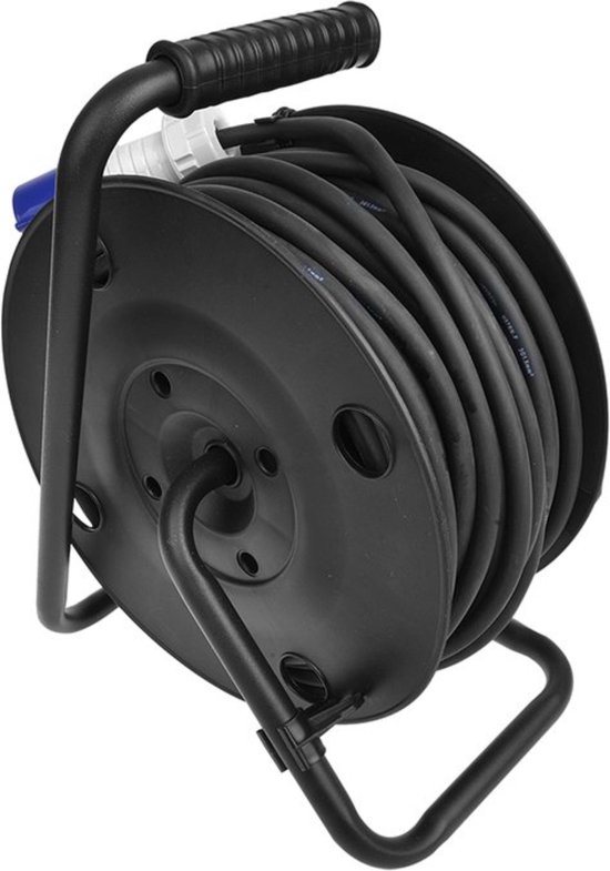 Kabelhaspel 8 m 3G 2,5 mm² 230V Polypropyleen met automatische oprol en zwenkbare muurbeugel MW Tools MW Tools HAE32508N