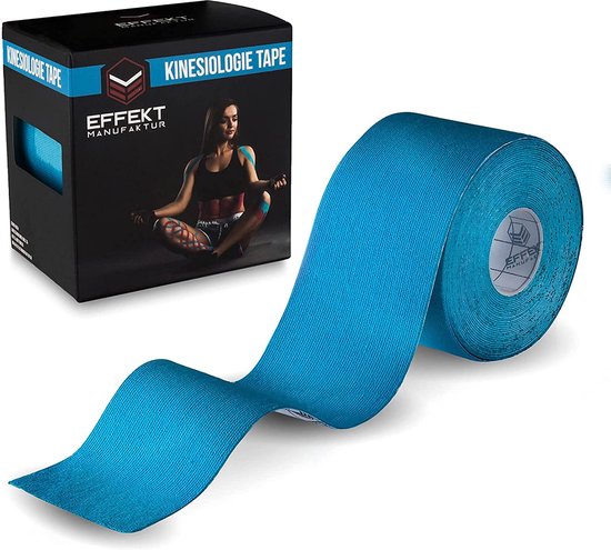 Effekt Manufaktur® Kinesiologie Tape Rol (5m x 5cm), diverse kleuren. Waterdichte & elastische Kinesio Tape voor sport, spieren en fysio - Blauw