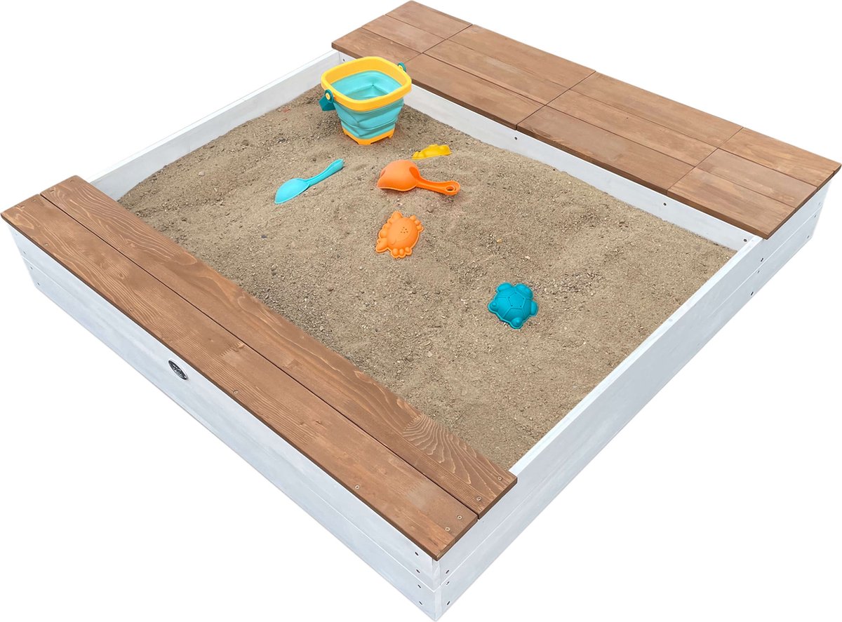 AXI Evy Zandbak met waterbakken en opbergruimte Wit/bruin - Inclusief accessoireset — afbeelding 5