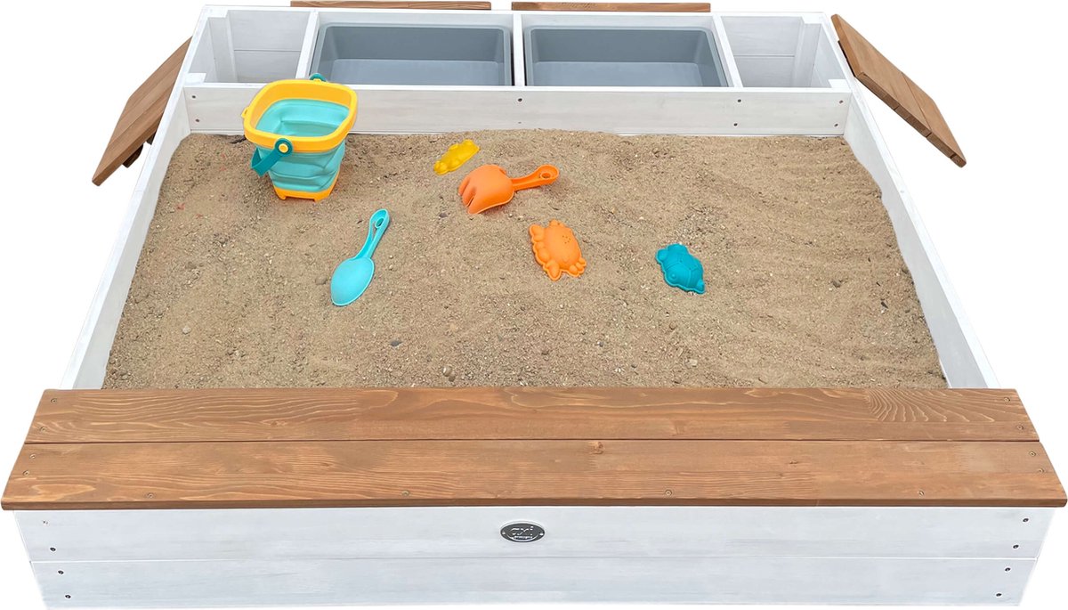 AXI Evy Zandbak met waterbakken en opbergruimte Wit/bruin - Inclusief accessoireset — afbeelding 7