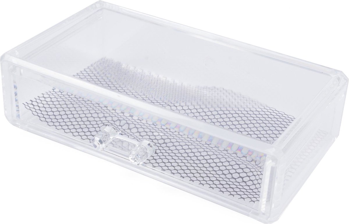 Benson Care Make-up organizer - 1 compartimenten bakje - transparant - kunststof - 18 x 12 x 5 cm