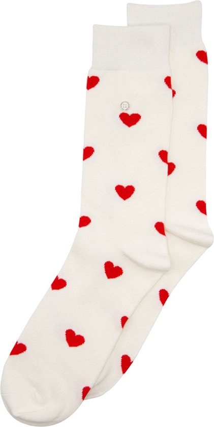 Alfredo Gonzales Chaussettes Coeurs Off White Rouge