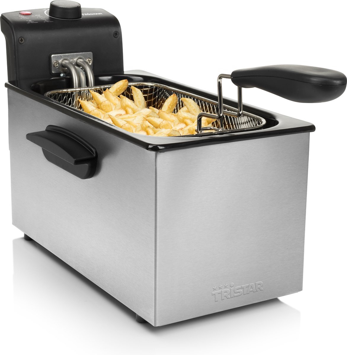 Friteuse- frituurpan- 3 liter- 2000 watt-perfect voor een gezin- met mand-koude zone- frituur pan- patat frituren- RVS-