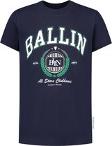 Ballin Amsterdam - Jongens Slim Fit T-shirt - Blauw - Maat 128