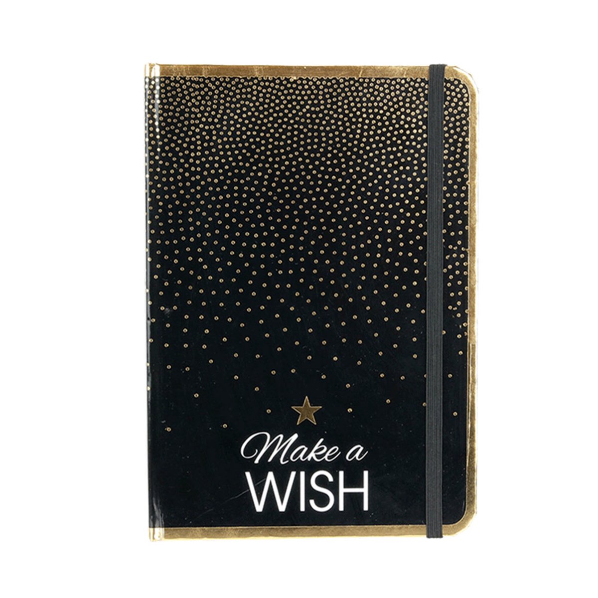 notitieboek Make a Wish zwart schrift gelinieerd hardcover A5