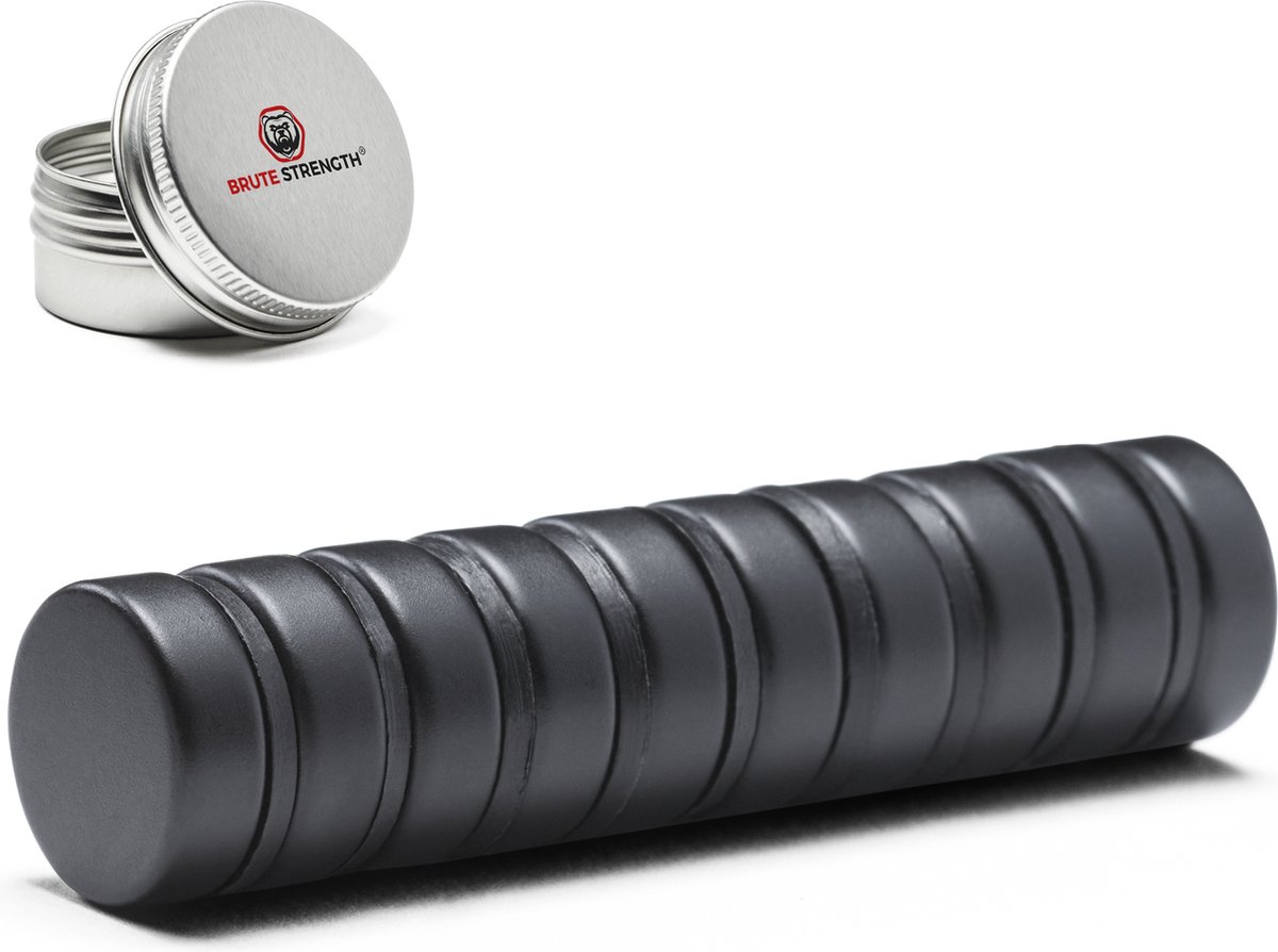 Brute Strength - Super sterke magneten - Rond - 15 x 5 mm - 10 Stuks | Zwart - Neodymium magneet sterk - Voor koelkast - whiteboard - Brute Strength