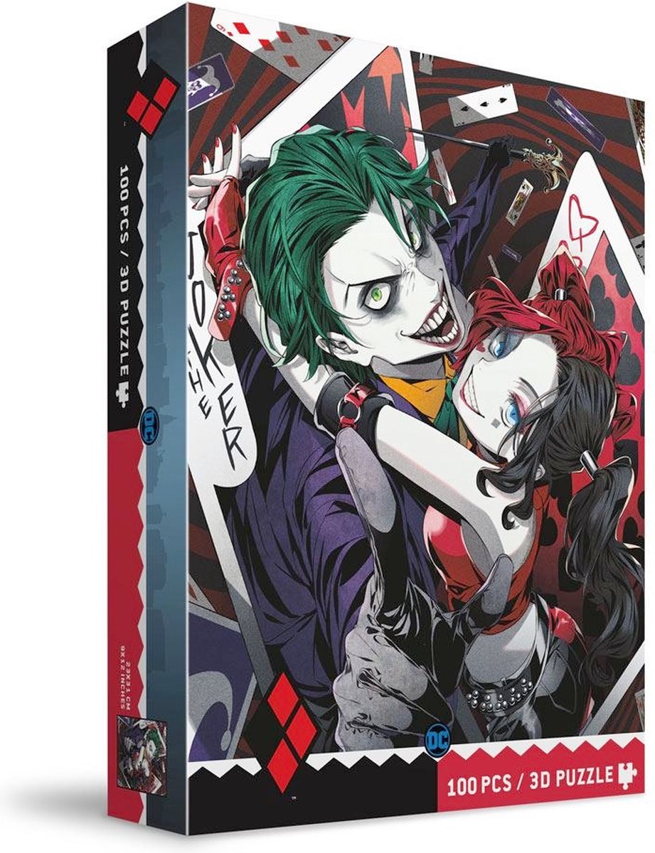 DC Comics Batman Puzzel 3D-Effect The Joker & Harley Quinn Manga (100 pieces) Multicolours