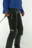 Zwarte Rainlegs legging met een grijs net bovendeel en reflecterende band.