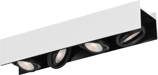EGLO Vidago - LED Plafondlamp - 4-lichts - wit/zwart