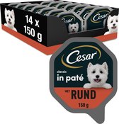 Bol.com Cesar Classic - hondenvoer - honden natvoer - Paté - Rund - 14 x 150 gr aanbieding