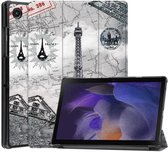 Hoes geschikt voor Samsung Galaxy Tab A8 – Samsung tab A8 (2021 / 2022) Trifold tablet hoes Eiffeltoren