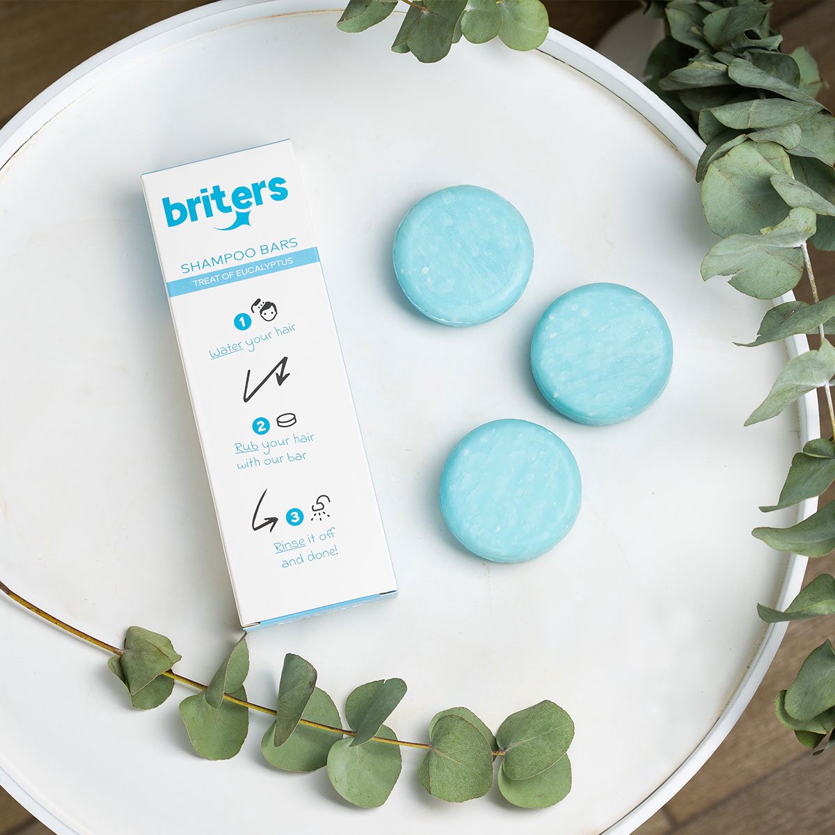 Briters Shampoo Bars - Treat of Eucalyptus - 3 Stuks - 100% natuurlijk - Ecologisch Shampoo - Nederlands Product - Haarverzorging