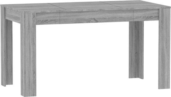 vidaXL Table de salle à manger 140 x 74,5 x 76 cm Bois d'ingénierie Gris Chêne Sonoma