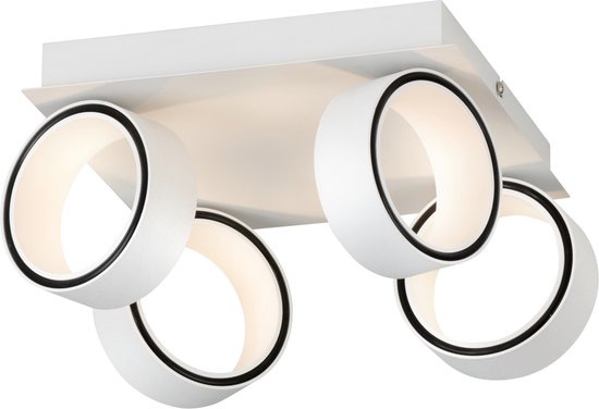 EGLO Albariza Spot - 4 lumières - LED - Blanc, Chrome