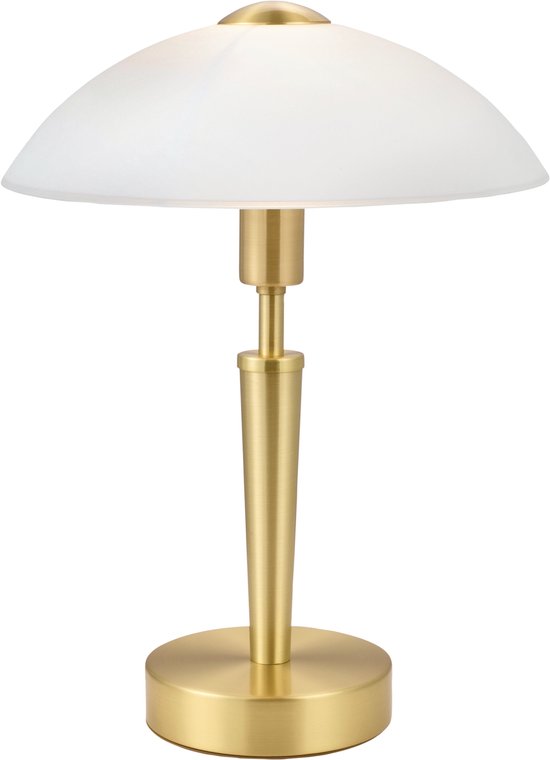 Lampe de table Eglo Solo 1 - 1 lumière - Ø260mm. - Laiton mat - Blanc