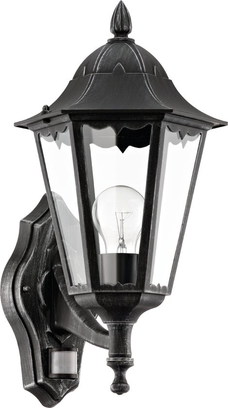 EGLO Navedo Wandlamp Buiten - E27 - 42,5 cm - Sensor - Zwart