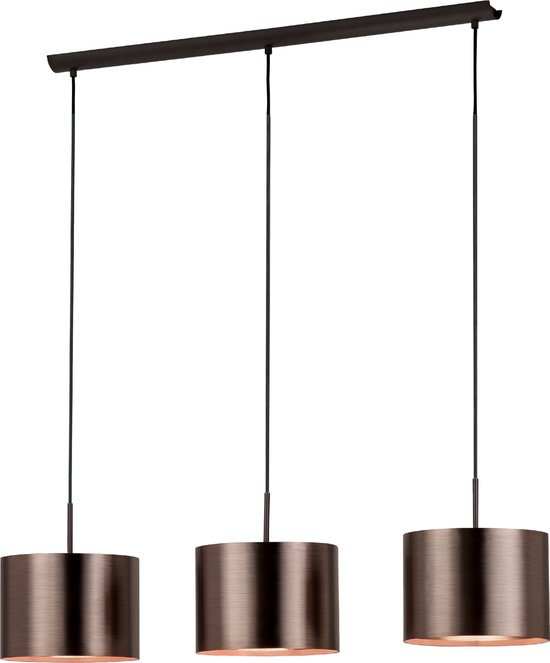 EGLO Saganto 1 - hanglamp - 3-lichts - E27 - bruin/koperkleurig