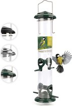 Wildtier Herz® Vogelvoederstation - Graanvoeder 38cm - RVS voederzuil voor wilde vogels met groene voersilo