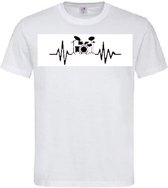 Grappig T-shirt - hartslag - heartbeat - drummen - drumstel - muziek - maat S